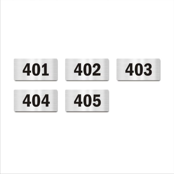 Fourth Floor Five Door Numbers Silver 2mm thickness 4 x 2 inches Acrylic Board Pack of 5