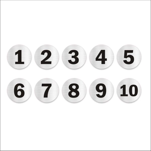 1 to 10 Seriel Number Round Stickers with Acrylic Board Arranging boards