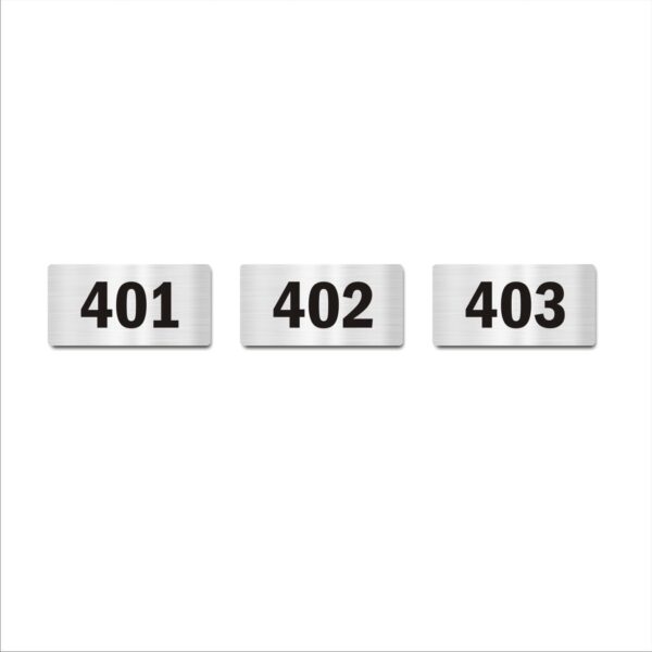 Fourth Floor Three Door Numbers Silver 2mm thickness 4 x 2 inches Acrylic Board Pack of 3