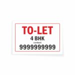 to LET 4 BHK Cloth Banner 3 x 2 feet Waterproof, Long Durable Latex Printed Signage for Home, Flats. Pack of 2 Pieces | Mindcraftz