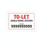 TO LET Single Room Kitchen Cloth Banner 3 x 2 feet Waterproof, Long Durable Latex Printed Signage for Home, Flats. Pack of 2 Pieces | Mindcraftz
