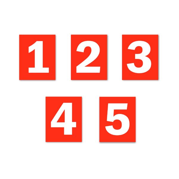 Serial Numbers 1 to 5 Red color small Size