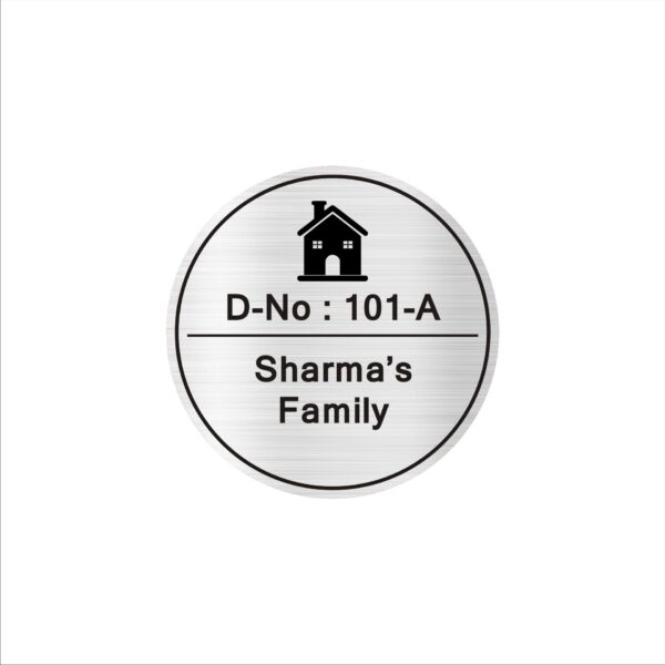 Home Name Plate Personalized Custom|Acrylic Sign Board Silver Color 6x6 Inches | 2mm Thick | Pack of 1 | Suitable for Home Entrance, Flat, Office etc. Mindcraftz