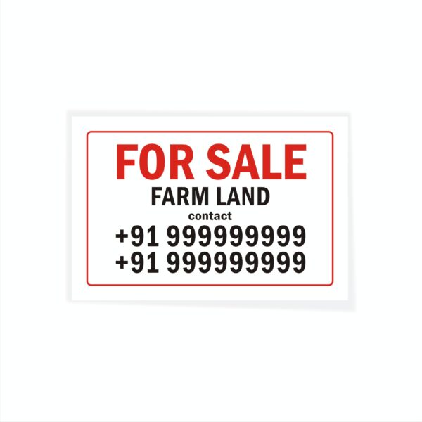 For Sale Farm Land Cloth Banner 3 x 2 feet Waterproof, Long Durable Latex Printed Signage for Lands Pack of 2 Pieces | Mindcraftz