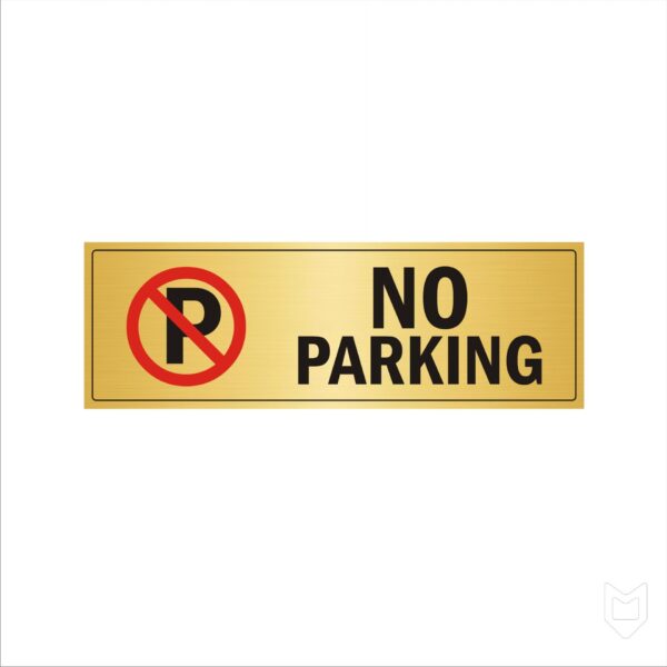 No Parking Acrylic Board Golden Color 2mm Thick 15x5 Inches Pack of 1