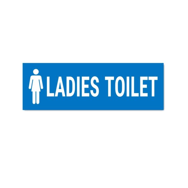 Ladies Toilet Sign Board Blue Color | Pack of 3 | 12 x 4 inches