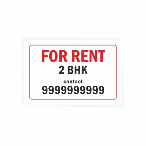 for Rent 2 BHK Cloth Banner 3 x 2 feet Waterproof, Long Durable Latex Printed Signage for Houses, Flats, Apartments Pack of 2 Pieces | Mindcraftz
