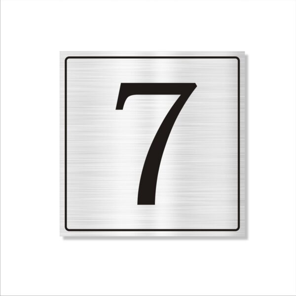 Number 7 Silver Color Acrylic Sign Board Medium 14 x 14 inches 2mm Thickness Pack of 1 | Multi Purpose Boards for Arranging Blocks, Towers, Office Sections, Warehouse, Godowns etc