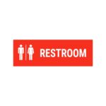 Rest Room Sign Board Red Color Pack of 3 | 12 x 4 inches