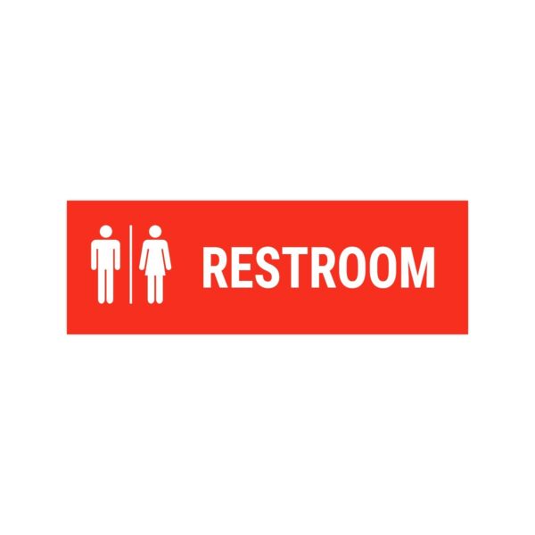 Rest Room Sign Board Red Color Pack of 3 | 12 x 4 inches