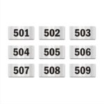 Door Numbers 501 to 509 Acrylic Board Medium Silver Color 2mm Thick 6 x 3 Inches Pack of 9 Suitable for Fifth Floor Buildings, Flats, Apartments, Racks, Shelfs for Arranging | Mindcraftz