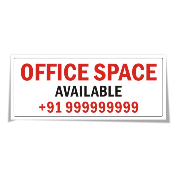 Office space available Cloth Premium Banner Large size 5 x 2.1 feet