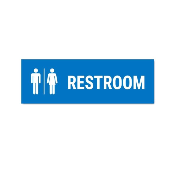 Rest Room Sign Board Blue Color Pack of 3 | 12 x 4 inches