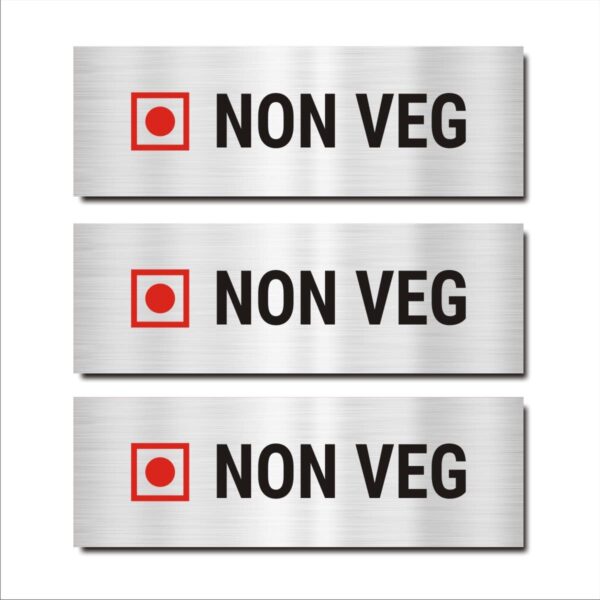 Non Veg Acrylic Sign Board Silver Color