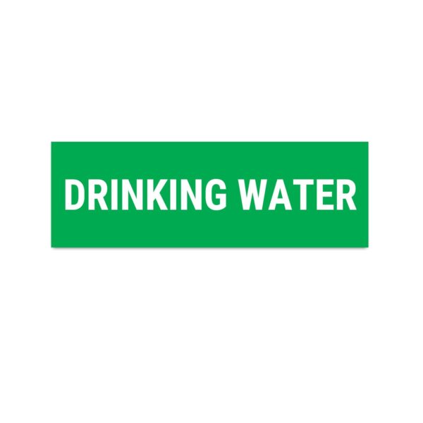 Drinking Water Sign Sticker Green Color | Pack of 3 | 12 x 4 inches