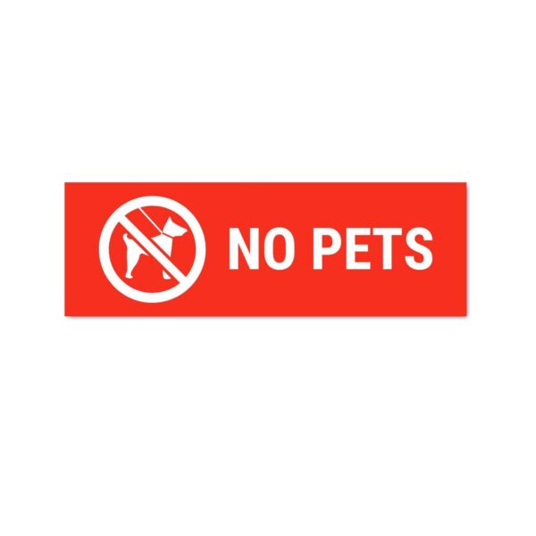 No Pets Sign Board Red Color Pack of 3 | 12 x 4 inches
