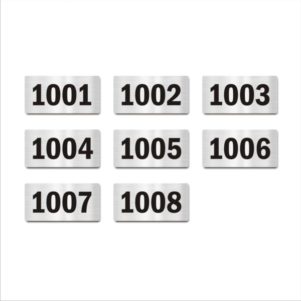 Tenth Floor Eight Door Numbers Silver 2mm thickness 4 x 2 inches Acrylic Board Pack of 8