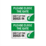 Please Close The gate Don't let The Dogs in Acrylic Sign Board Silver Color 2mm Thick 12x8 Inches Pack of 2 | Mindcraftz