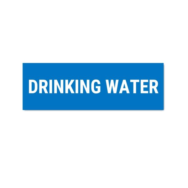 Drinking Water Sign Sticker Blue Color | Pack of 3 | 12 x 4 inches