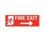 Fire Exit Right Sign Board Sticker Red Color | Pack of 3 | 12 x 4 inches