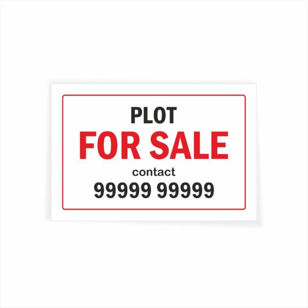 Plot for Sale Cloth Banner 3 x 2 feet Waterproof, Long Durable Latex Printed Signage for Lands, Site Pack of 2 Pieces | Mindcraftz