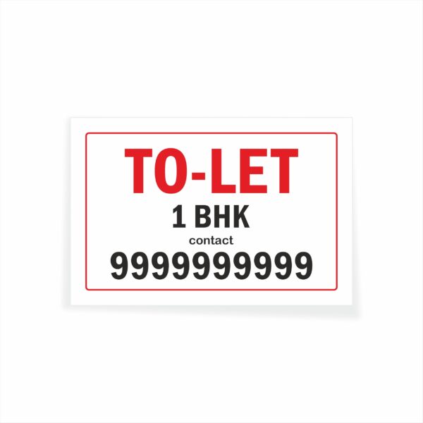 to LET 1 BHK Cloth Banner 3 x 2 feet Waterproof, Long Durable Latex Printed Signage for Home, Flats. Pack of 2 Pieces | Mindcraftz
