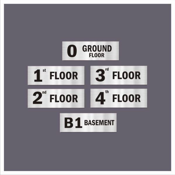 Four Floor Acrylic Sign Board Silver Color for Lifts Lobby Stair Case