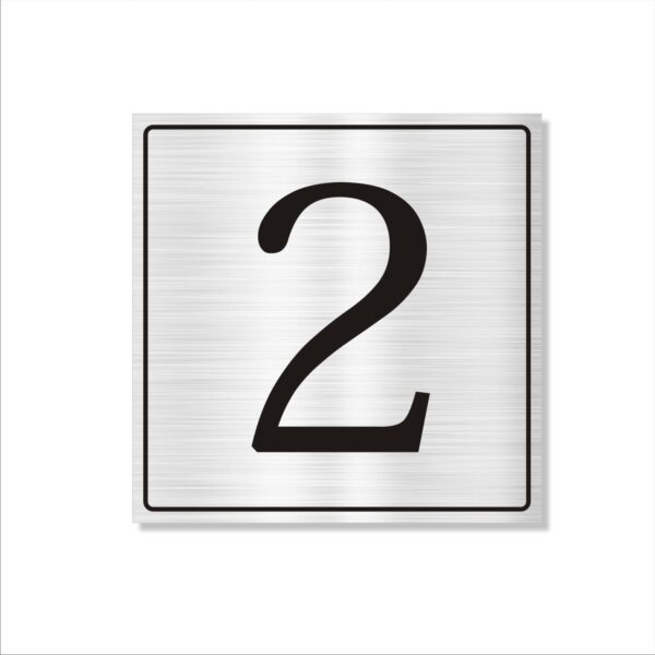 Number 2 Silver Color Acrylic Sign Board Large 18 x 18 inches 3mm Thickness Pack of 1 | Multi Purpose Boards for Arranging Blocks, Towers, Office Sections, Warehouse, Godowns etc