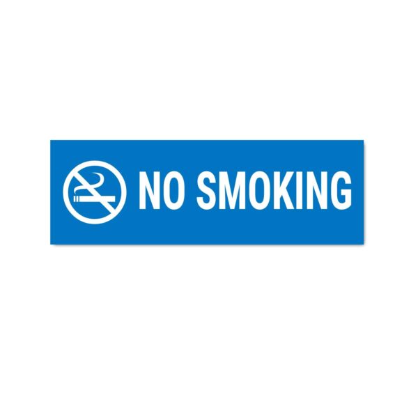 No Smoking Sign Sticker Blue Color | Pack of 3 | 12 x 4 inches