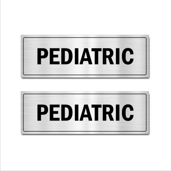 Pediatric Acrylic Sign Board Silver Color 2mm Thick 15x5 Inches Pack of 2