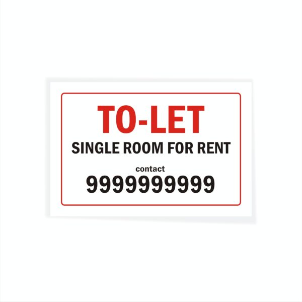 TO LET Single Room For Rent Cloth Banner 3 x 2 feet Waterproof, Long Durable Latex Printed Signage for Home, Flats. Pack of 2 Pieces | Mindcraftz