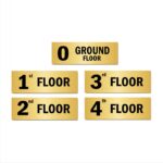 Four Floor Acrylic Sign Boards Gold Color for Lifts Lobby Stair Case