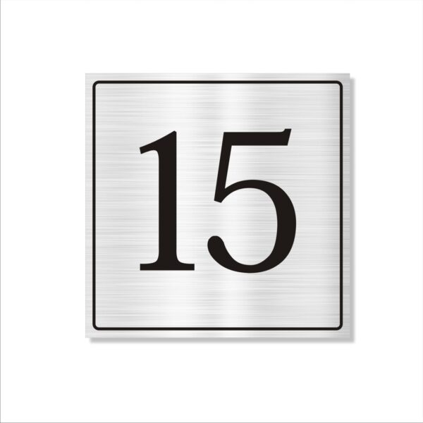 Number 15 Silver Color Acrylic Sign Board Medium 14 x 14 inches 2mm Thickness Pack of 1 | Multi Purpose Boards for Arranging Blocks, Towers, Office Sections, Warehouse, Godowns etc