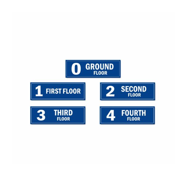 Four Floor Building Lift Lobby Staircase Acrylic Floor Sign Board Red Color 2mm Thick 15 x 5 Inches Pack of 5 | Mindcraftz