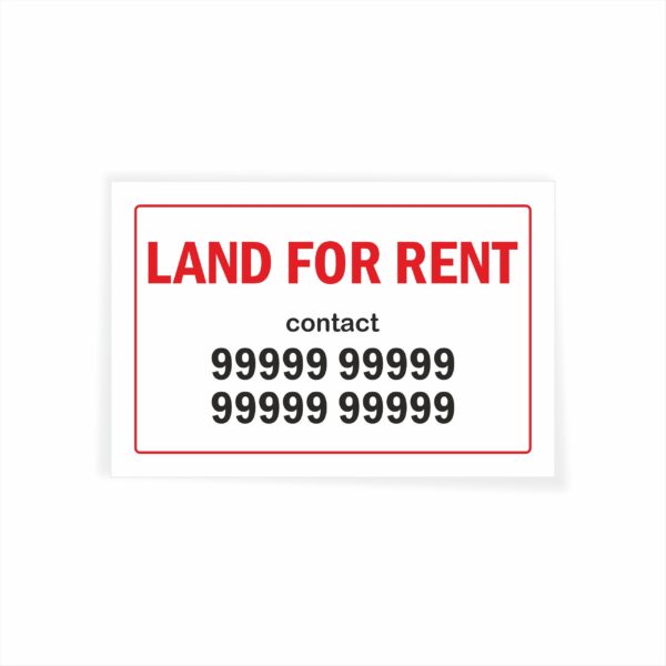 Land for Rent Type A Cloth Banner 3 x 2 feet Waterproof, Long Durable Latex Printed Signage for Lands, Site Pack of 2 Pieces | Mindcraftz