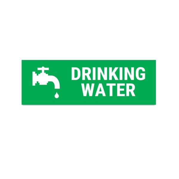Drinking Water Sign Board Green Color | Pack of 3 | 12 x 4 inches