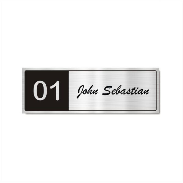 Home Name Plate Personalized Custom|Acrylic Sign Board Silver Color 15x5 Inches | 2mm Thick | Pack of 1 | Suitable for Home Entrance, Flat, Office etc. Mindcraftz