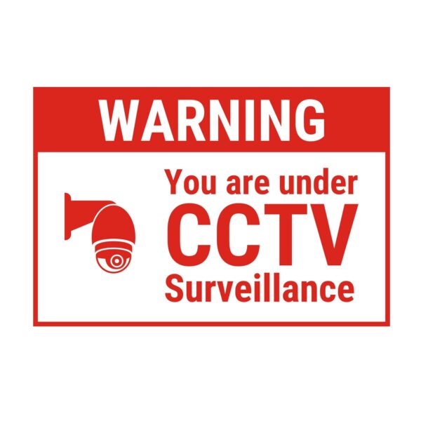 Warning you are under cctv survelliance Acrylic sign board silver color sticker Pack of 1 | 12 x 8 inches
