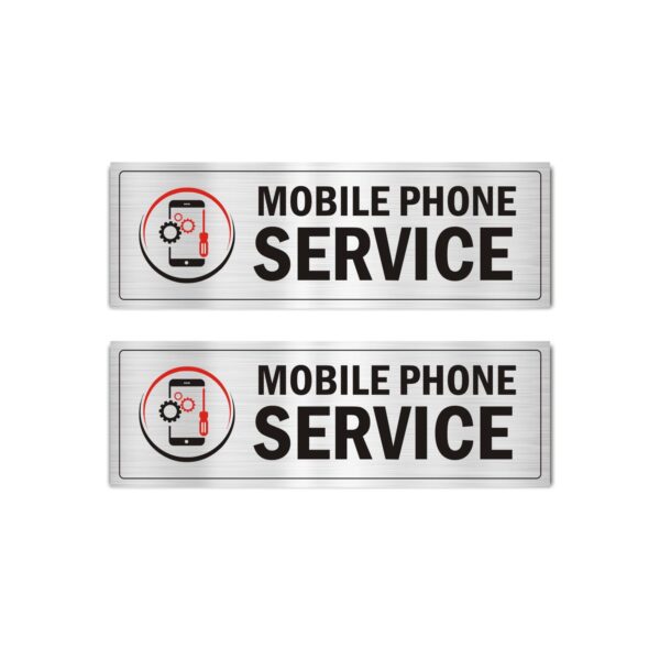 Mobile Phone Service Display Acrylic Sign Board Direction Gold Color 15 x 5 inches 2mm thickness | Pack of 2 | Suitable for New Mobile shops |Mindcraftz