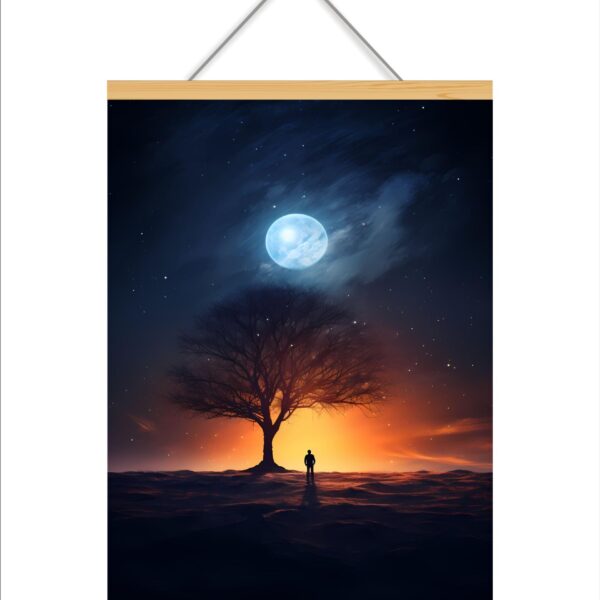 Nigh Scene tree art Printed Canvas Wall Hanging D?cor