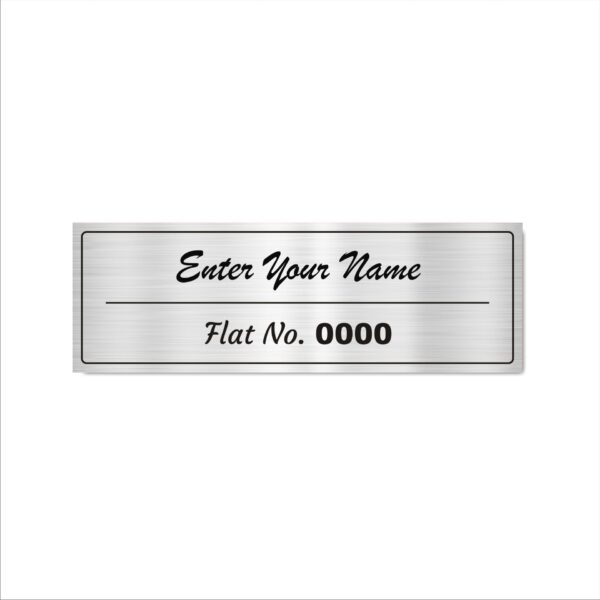 Home Name Plate Personalized Custom|Acrylic Sign Board Silver Color 15x5 Inches | 2mm Thick | Pack of 1 | Suitable for Home Entrance, Flat, Office etc. Mindcraftz