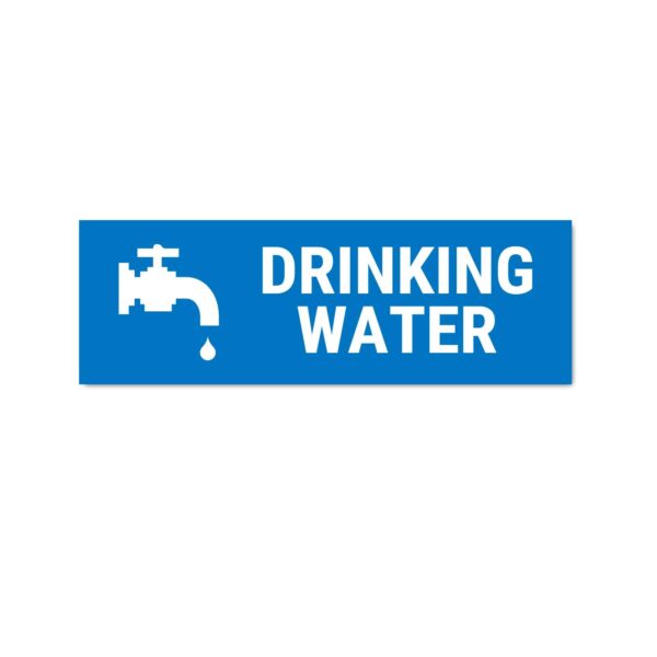 Drinking Water Sign Board Blue Color | Pack of 3 | 12 x 4 inches