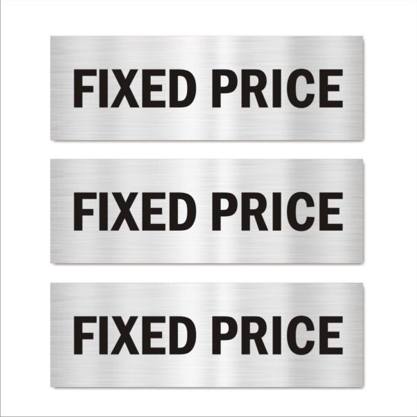 Fixed Price Acrylic Sign Board Silver Color