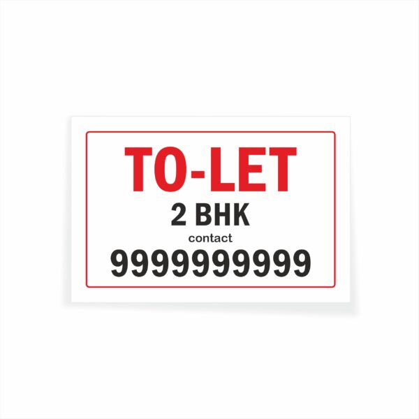 to LET 2 BHK Cloth Banner 3 x 2 feet Waterproof, Long Durable Latex Printed Signage for Home, Flats. Pack of 2 Pieces | Mindcraftz