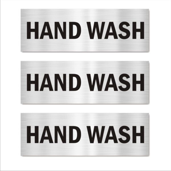 Hand Wash Acrylic Sign Board Silver Color