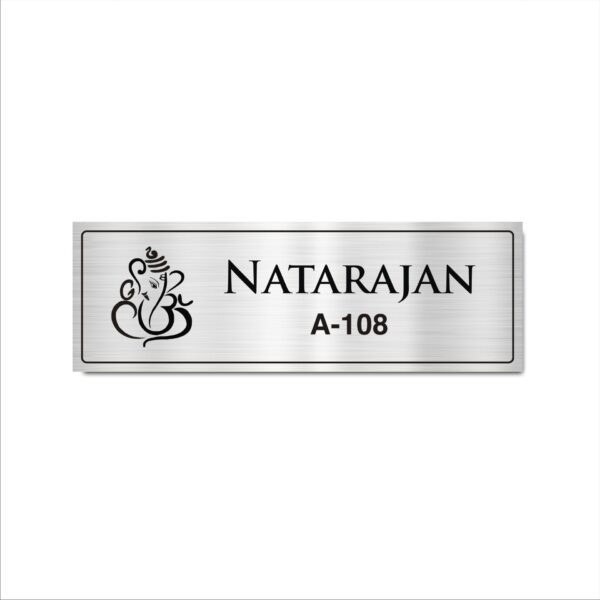 Home Name Plate Personalized Custom|Acrylic Sign Board Silver Color 15x5 Inches | 2mm Thick | Pack of 1 | Suitable for Home Entrance, Flat, Office etc. Mindcraftz