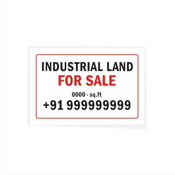 For Sale Industrial Land With Square feet Cloth Banner 3 x 2 feet Waterproof, Long Durable Latex Printed Signage for Industrial Lands Pack of 2 Pieces | Mindcraftz