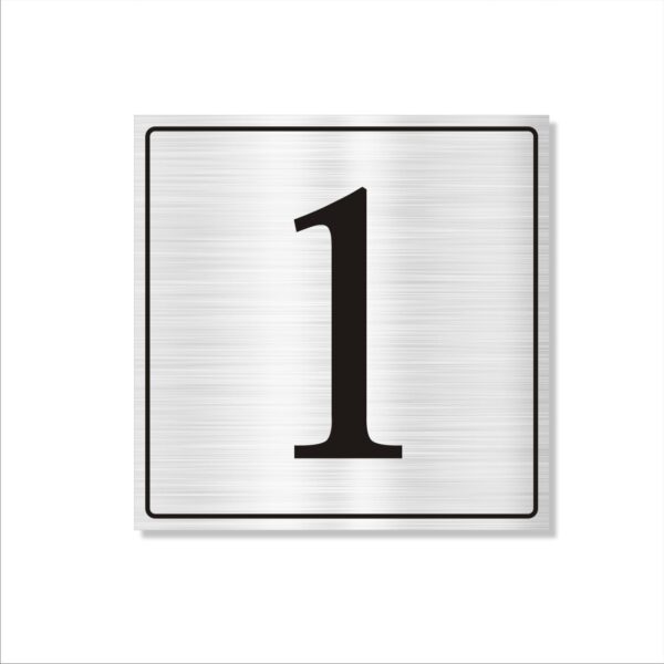 Number 1 Silver Color Acrylic Sign Board Small 10 x 10 inches 2mm Thickness Pack of 1 | Multi Purpose Boards for Arranging Blocks, Towers, Office Sections, Warehouse, Godowns etc