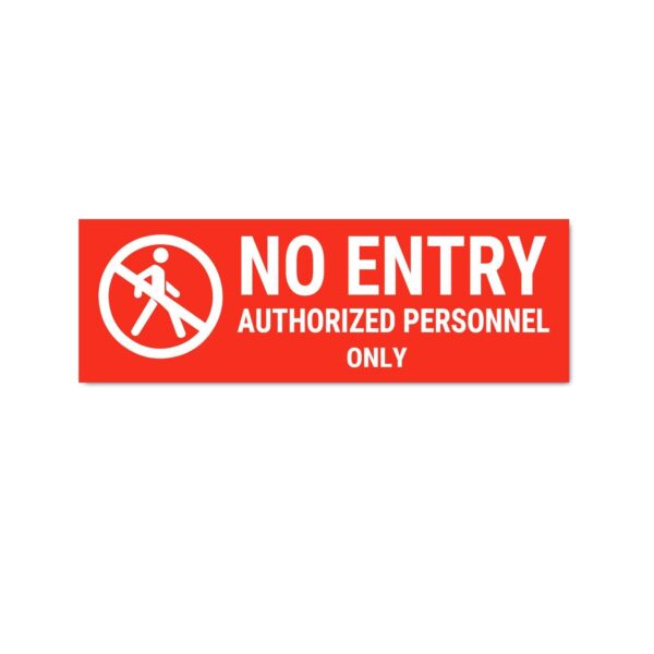 No Entry Authorized Personnel Sign Board Red Color Pack of 3 | 12 x 4 inches