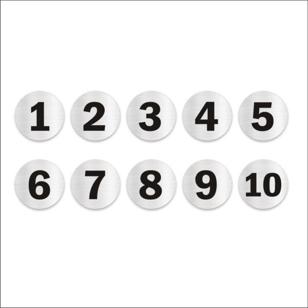 1 to 10 Seriel Number Round Stickers with Acrylic Board Arranging boards